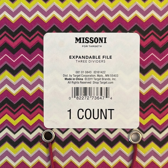 MISSONI FOR TARGET FILE FOLDER WITH 3 INSERTS/ NEW! - Picture 7 of 16
